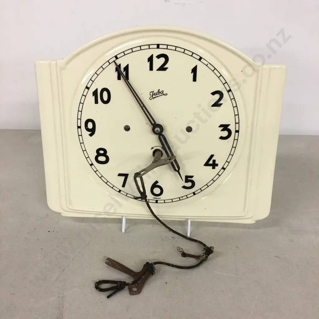 Vintage German 'Juba' Ceramic Wall Clock #3468  Image 1++